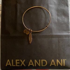 Gold Alex & Ani Feather Bracelet
